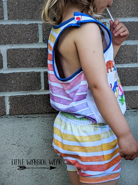Pastel Watercolour Stripes Rainbow Fabric on WOVEN