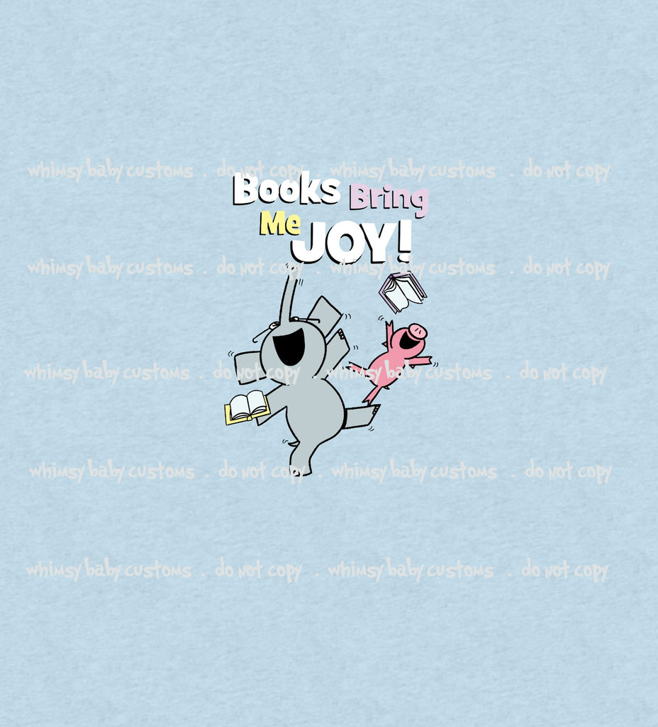 A1091 Adult Panel Elephant and Piggy Books Bring Me Joy