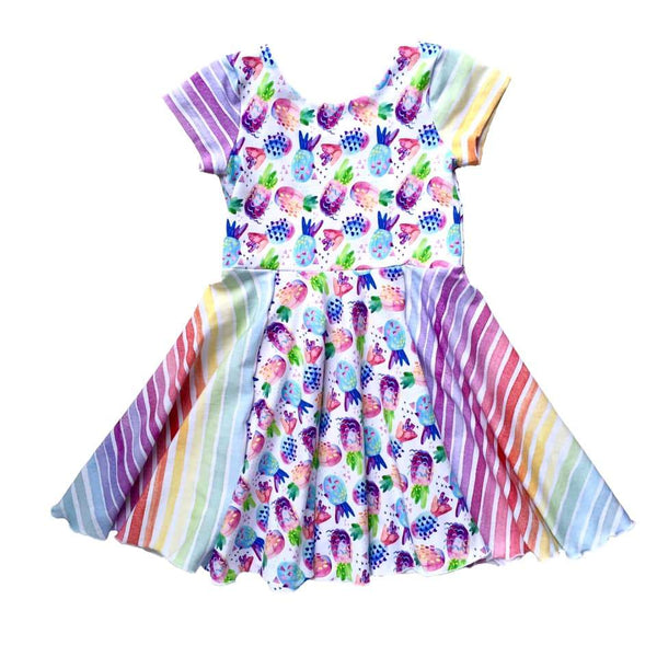 Fabric Pastel Watercolour Rainbow Stripes
