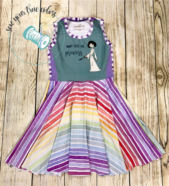 351 Don't Call Me Princess Child Panel (Light Grunge Grey)