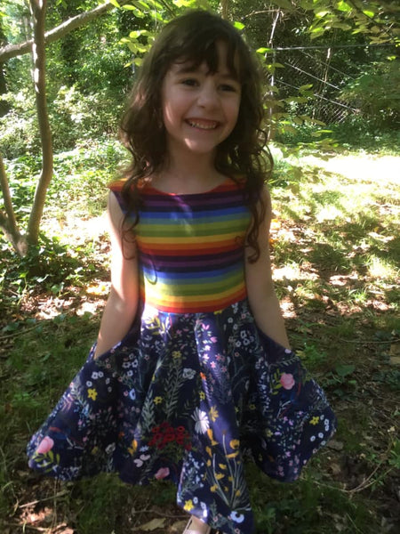 April 2026 Preorder - Fabric Wildflowers on Navy