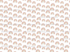 Fabric Earth toned Rainbow Collection Rainbows on White On Various Bases