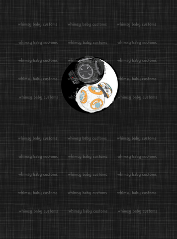 A1054 Adult/Romper Panel Galactic Battles Ying Yang Bots