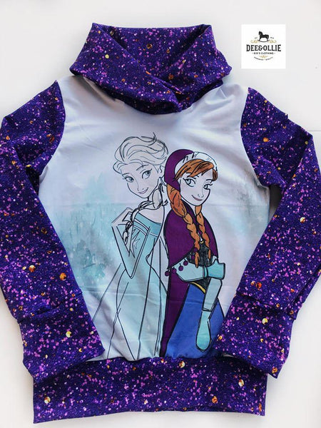 C255 Cold Sisters 2: Hand Drawn Cold Sisters Child Panel (Cotton Lycra) - C12