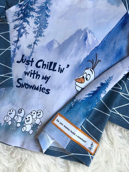 C251 Cold Sisters 2: Snowman Just Chillin' with my Snowmies Child Panel (Cotton Lycra) - C12