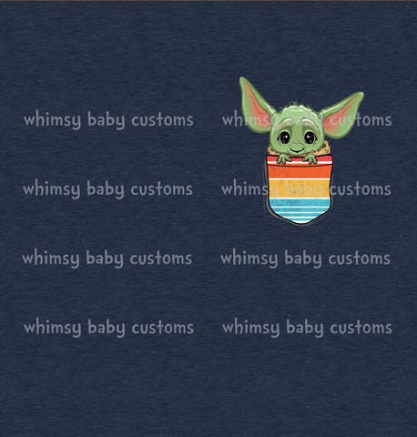 C211 Child Panel Baby Green Guy in Pocket