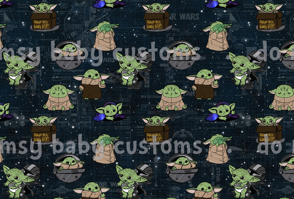 Fabric Baby Green Alien Guy Main