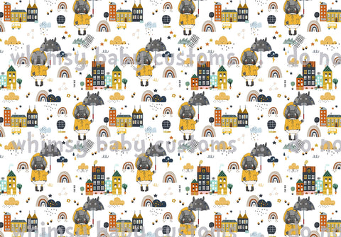 Fabric It's raining T on White