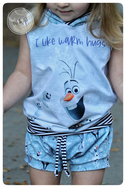 C263 Cold Sisters 2 Snowman I like warm hugs Child Panel (Cotton Lycra)