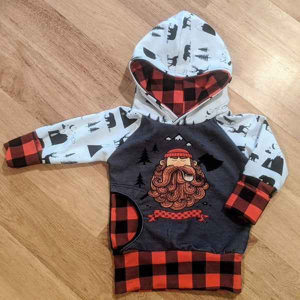 473 Lumberjack Man with Axe Panel DARK GREY