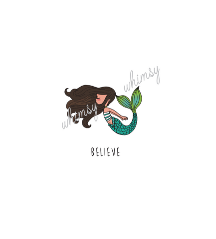 512 Believe Mermaid Child Panel (Brunette)