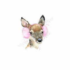 343 Deer with Earmuffs Child Panel
