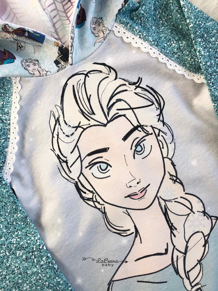 C250 Cold Sisters 2: Hand Drawn Ice Queen Child Panel (Cotton Lycra)