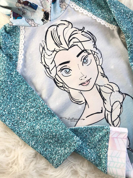 C250 Cold Sisters 2: Hand Drawn Ice Queen Child Panel (Cotton Lycra)