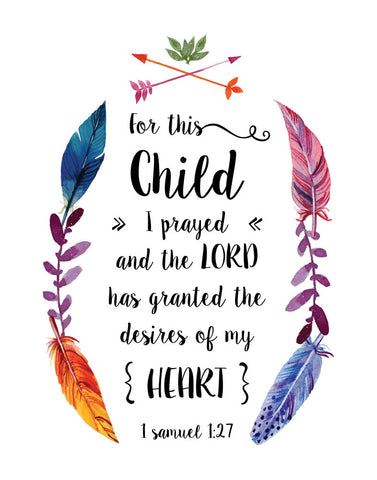 546 Rainbow Baby - For This Child I Have Prayed Child Panel