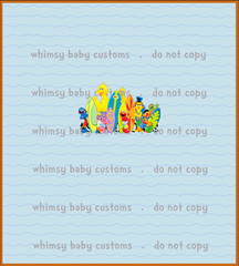 Swim Fabric Sesame Street surfing Child Panel