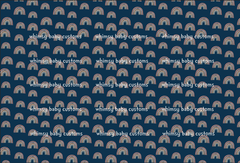 Fabric Earthtoned Rainbow Collection Rainbows on Navy