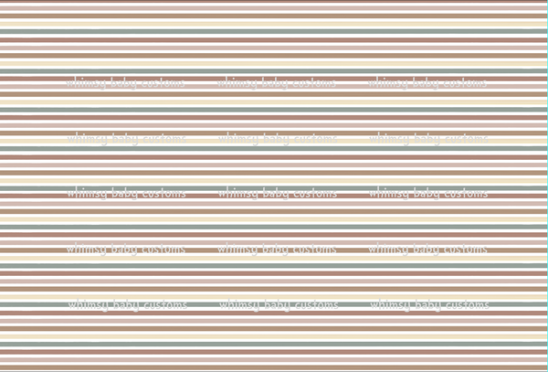 Fabric Earth toned Rainbow Collection Stripes on White