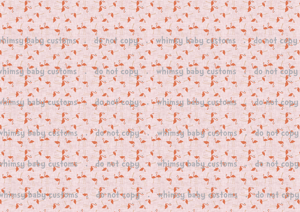 Fabric Flamingos Linen Look