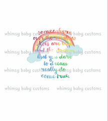 570 Somewhere Over The Rainbow Watercolours Child Panel on WHITE