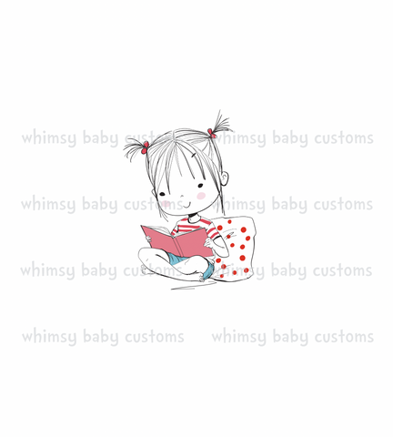 N689 Natalia Girl Reading Child Panel