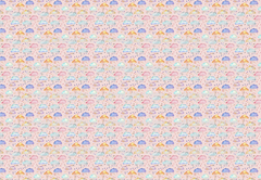 Watercolour Clouds on PINK Fabric