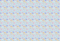 Watercolour Clouds on BLUE Fabric