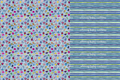 Mr. Men and Little Miss Half and Half Fabric on BLUE