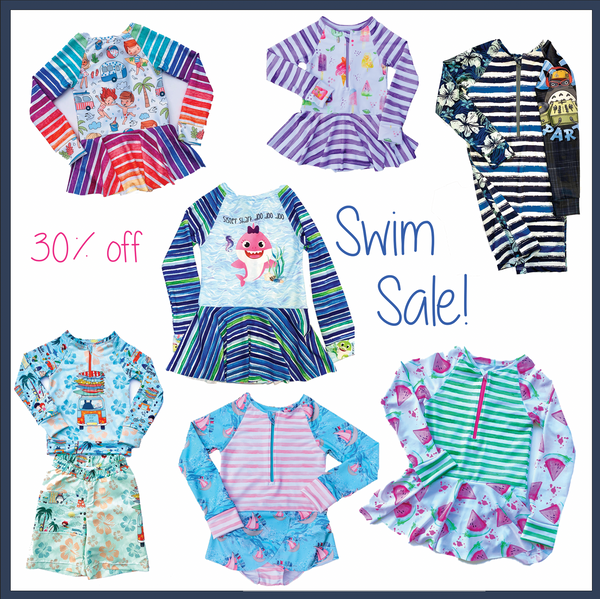 Swim Watercolour Watermelon and Stripes Half and Half
