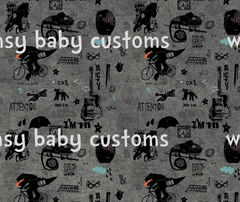 Fabric Graffiti on Grunge Grey