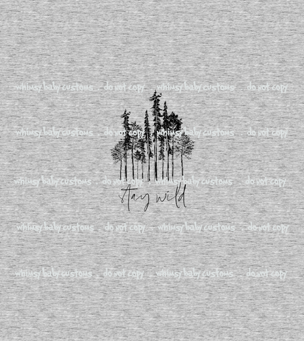 308H Child Panel Stay Wild Trees on Heather Grey