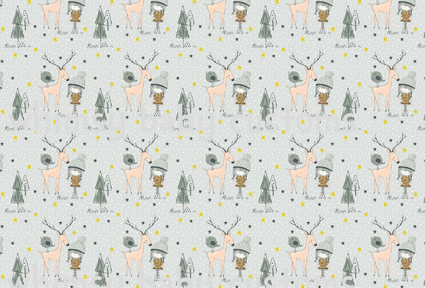 Rapport Christmas Girl and Deer FLUFF