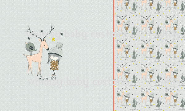 Rapport Christmas Girl and Deer FLUFF