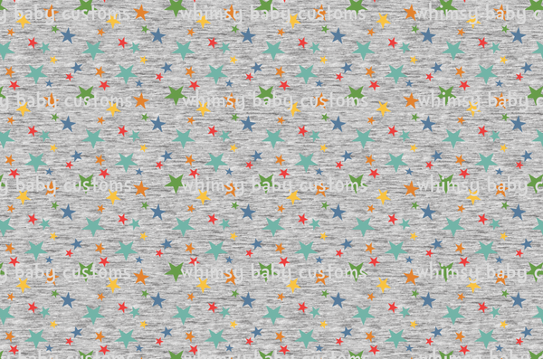 Fabric Rainbow Stars On Heather