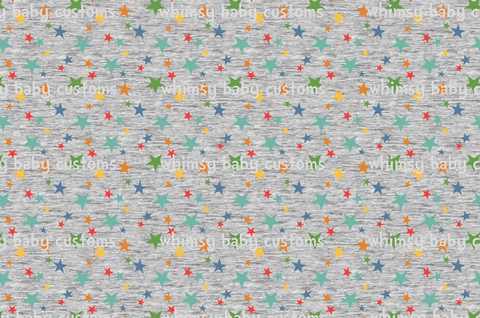 Fabric Rainbow Stars On Heather