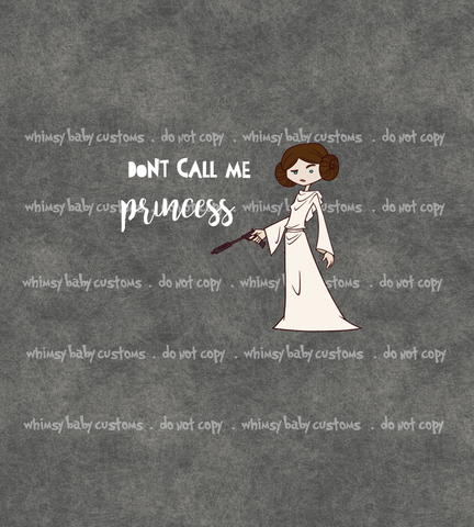 351 Don't Call Me Princess Child Panel (Light Grunge Grey)