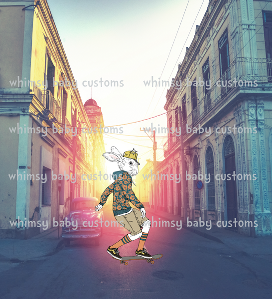 399 Child Panel Hipster Bunny Skating in Havana