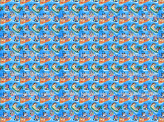 Fabric Blue Heeler Dog Swimming