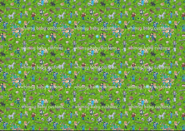 Fabric Mine Pursuit Main Print on Green