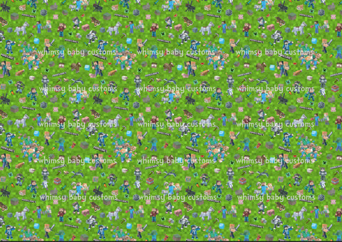 Fabric Mine Pursuit Main Print on Green