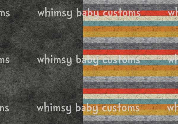 Fabric Retro Grunge Stripe and Retro Grunge Grey Back to School HALF AND HALF