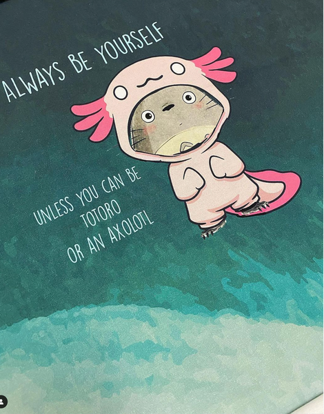 Child Panel Always Be Yourself Axolotl Pink