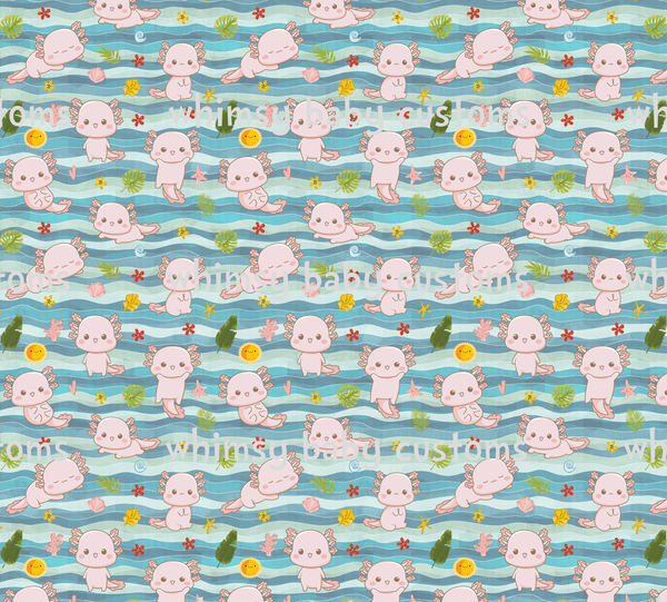 Fabric Cute Axolotls