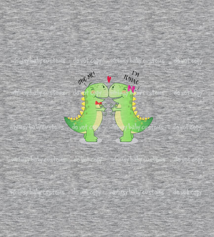 677 Dino Hug Me I'm Trying Child Panel (on heather grey)