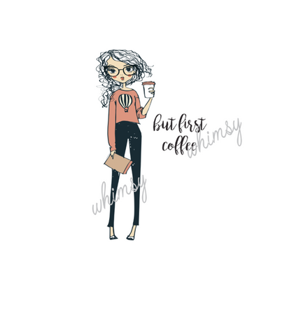 A1020 But First Coffee on White Adult / Romper Panel