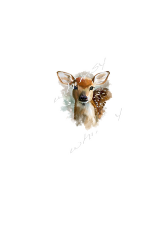 A1023 Watercolour Deer Adult/Romper Panel