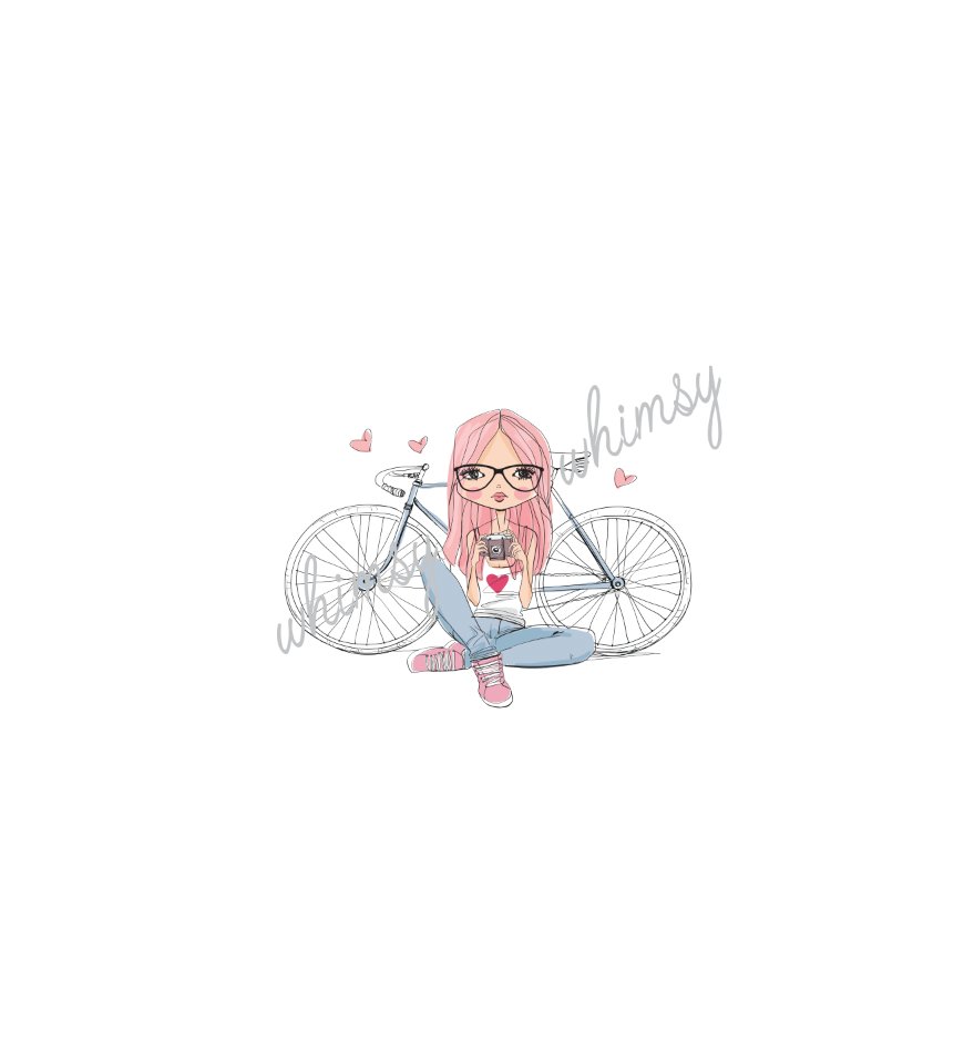 N678 Girl with Bicycle and Camera Panel
