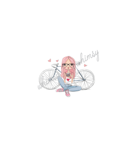 N678 Girl with Bicycle and Camera Panel
