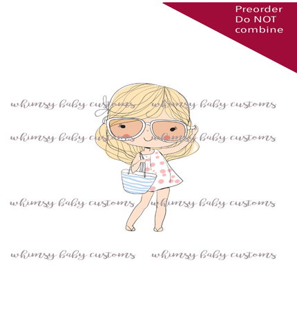 N699 Blonde Beach Girl Child Panel