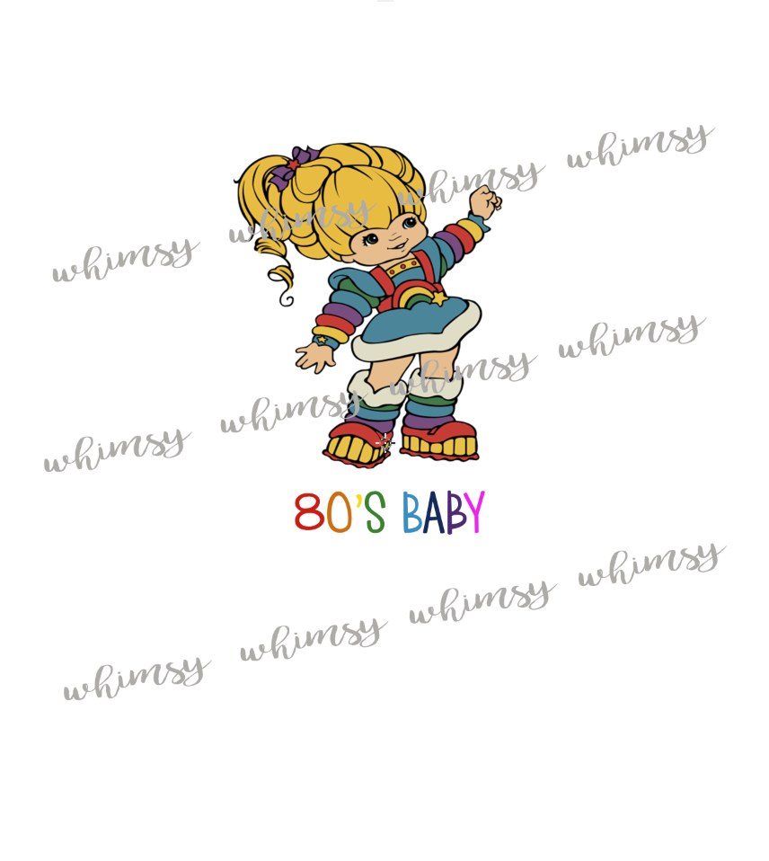 544 Bright Rainbow Girl 80's Baby Child Panel